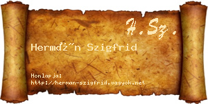 Hermán Szigfrid névjegykártya
